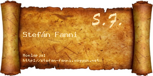 Stefán Fanni névjegykártya